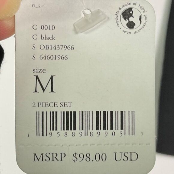 NWT Free People Movement Sunny Set Black Cropped Long Sleeve Top & Shorts Medium - Picture 9 of 16